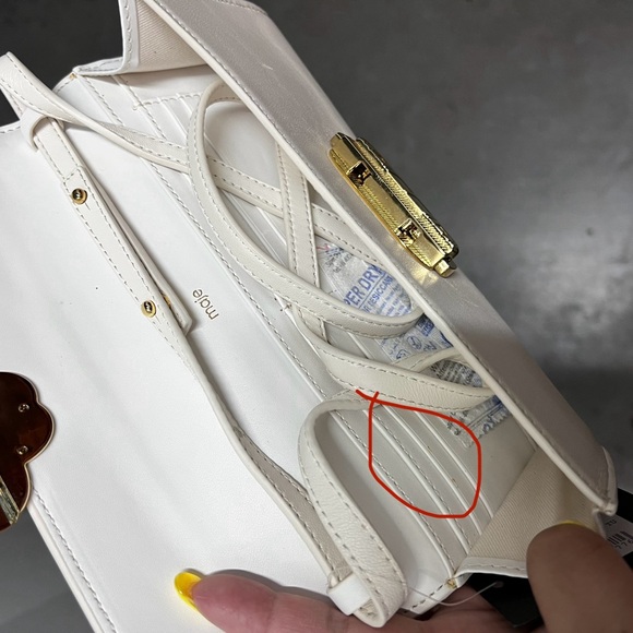 Maje White&Gold Clover Logo Baguette Wallet Clutch - Picture 4 of 9